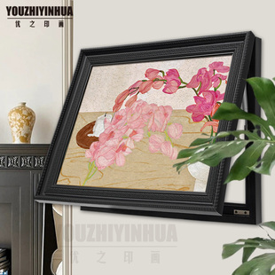 法式复古摆件电表箱装饰画遮挡配电闸开关弱电箱可视门铃横版挂画