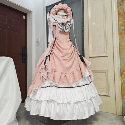 风度COS 黑执事夏尔知更鸟COSPLAY 服装订做 粉色暗纹面料 精工