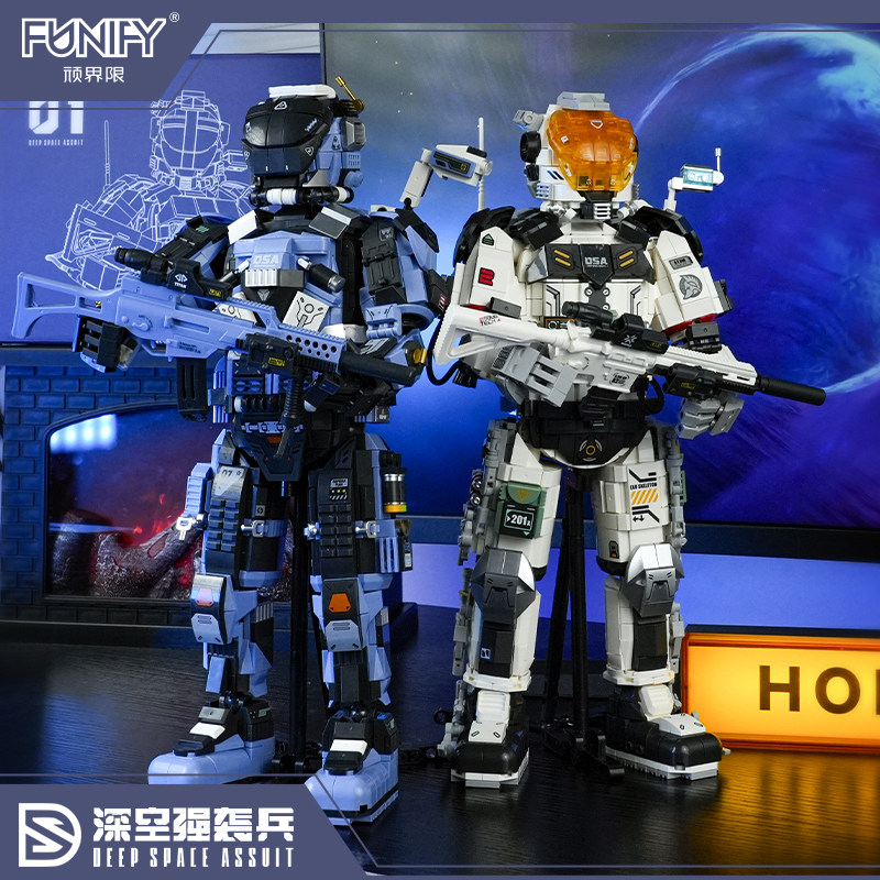顽界限积木深空强袭兵宇航员模型机能武士潮玩手办益智拼装玩具