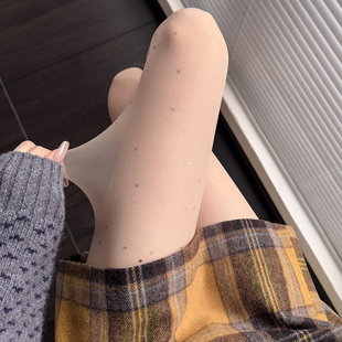 袜透肉肤色打底袜 jk白丝女微闪性感黑丝袜甜美奶白连裤 春夏季 薄款