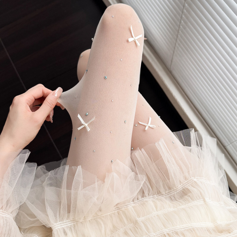 春夏季薄款jk白丝袜女日系奶白色连裤袜透肉lolita甜美蝴蝶结钻袜,女士内衣/男士内衣/家居服,连裤袜/打底袜,淘宝优惠券,粉丝福利购,淘宝优惠卷