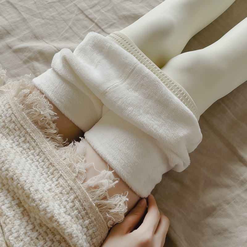 秋冬季加绒加厚白色连裤袜打底袜