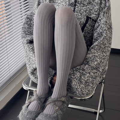 秋冬款加厚天鹅绒烟灰色连裤袜