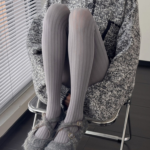 秋冬款加厚天鹅绒烟灰色连裤袜