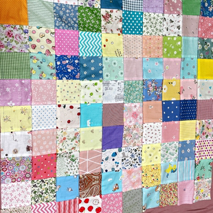 清新全棉斜纹布头婴幼儿百家被布头手工DIY拼布布料全棉棉花内胆