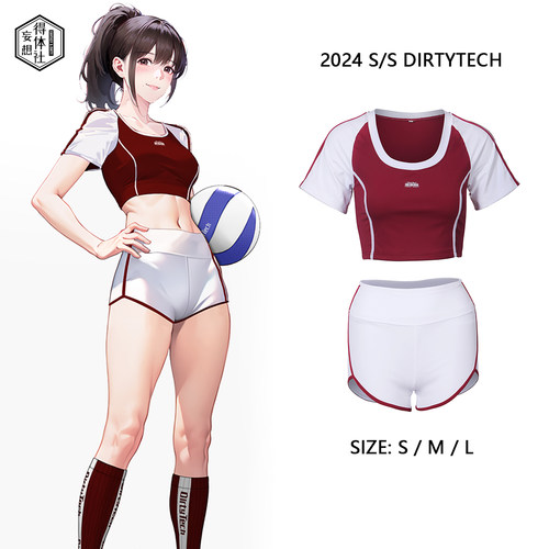 日系运动体操服红白青春元气少女