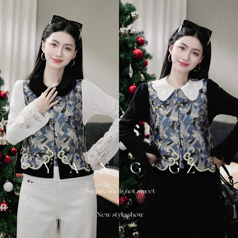 YANG GZ【乘风破浪】新中式新款秋冬国风重工刺绣马甲上衣外穿女,女装/女士精品,汉服上装,淘宝优惠券,粉丝福利购,淘宝优惠卷