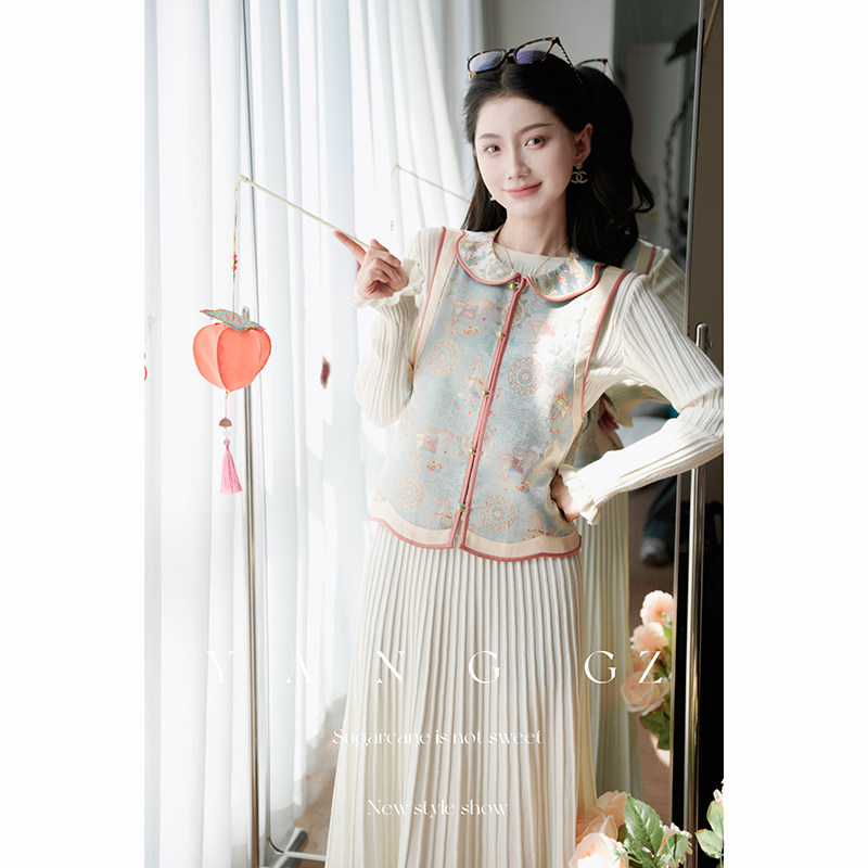 YANG GZ【万马迎春】新中式国风骏马纹翻领开衫马甲外穿上衣女,女装/女士精品,汉服上装,淘宝优惠券,粉丝福利购,淘宝优惠卷