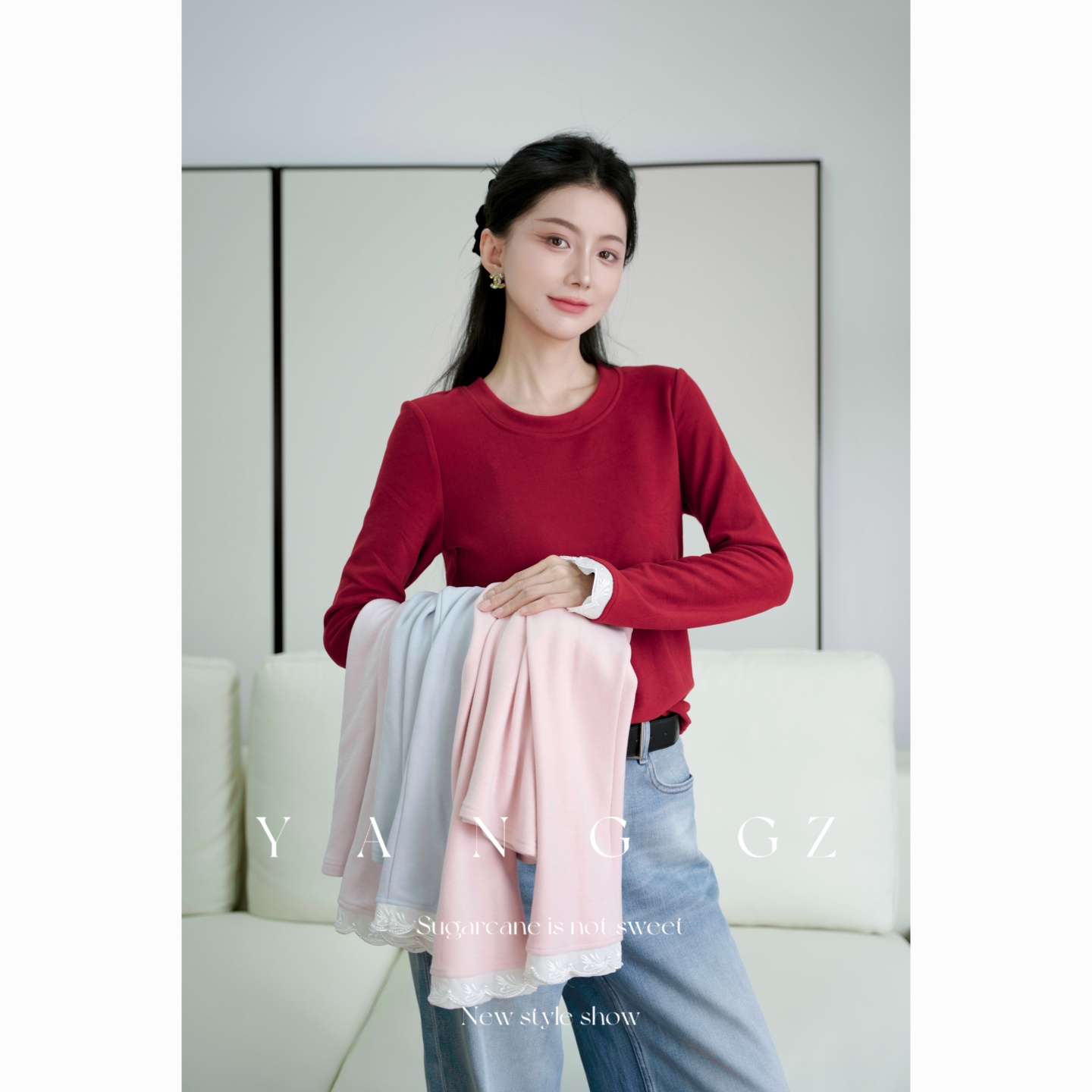 秋冬季多色修身长袖打底衫上衣女