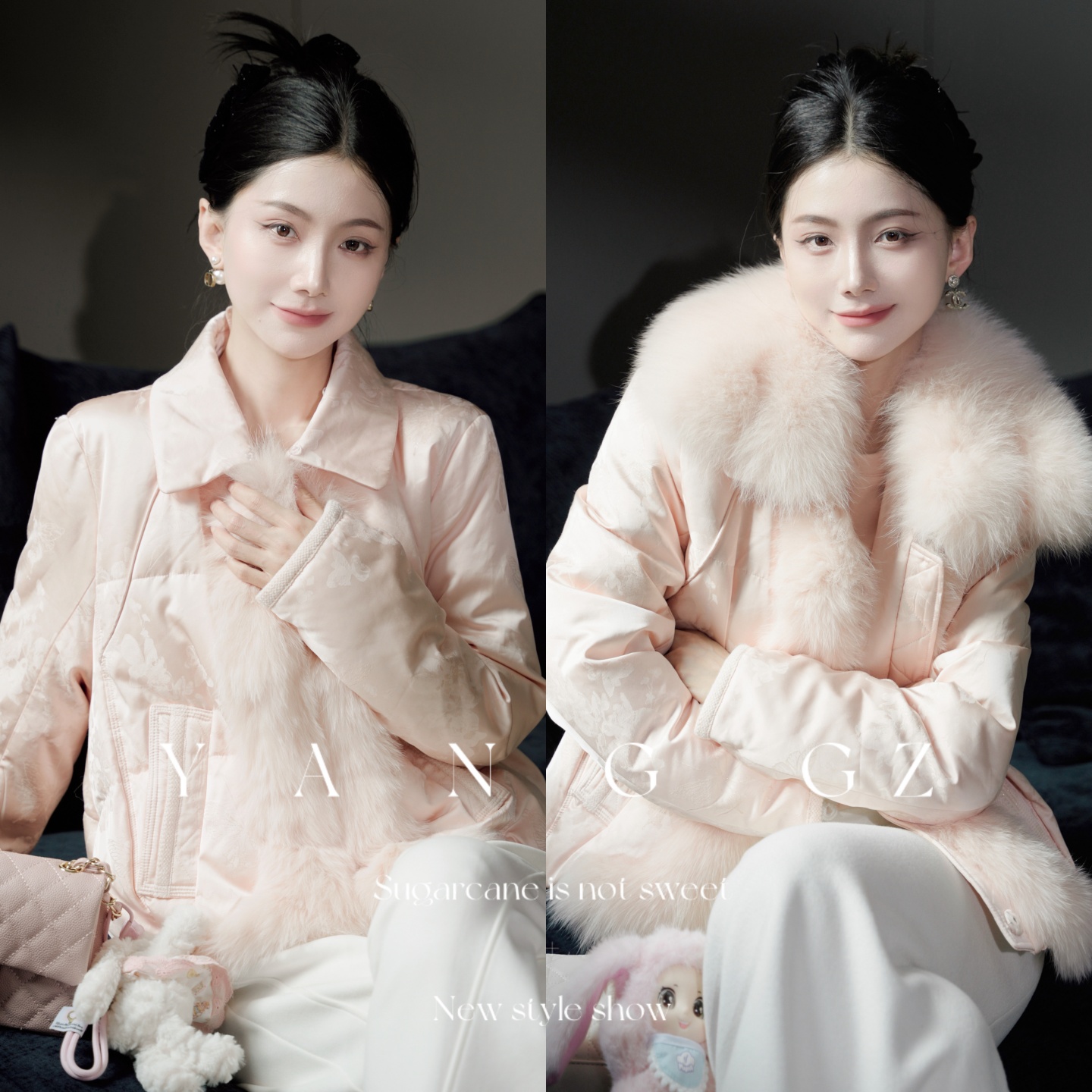 秋冬新款狐狸毛领白鹅绒羽绒服女