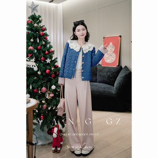 YANG GZ【南法假日】新中式秋冬新款高腰遮肉阔腿裤休闲裤女