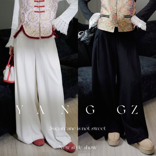 秋冬高腰宽松直筒阔腿裤长裤女