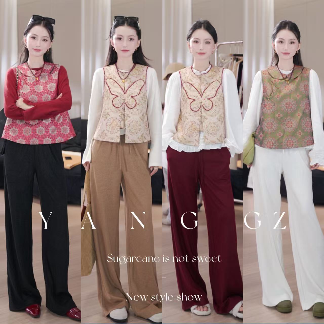 YANG GZ【轻启秋日】早秋百搭款松紧腰宽松直筒裤女 GZ667#X3078