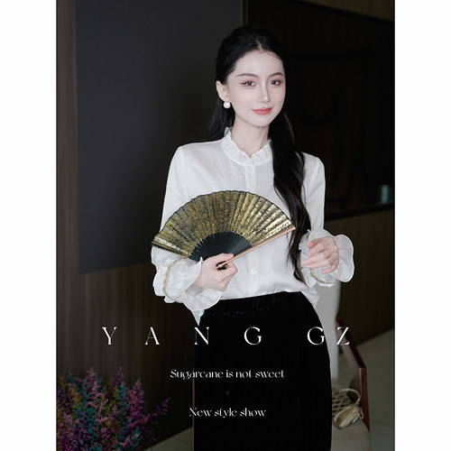 木耳边领气质轻奢高级衬衫上衣女