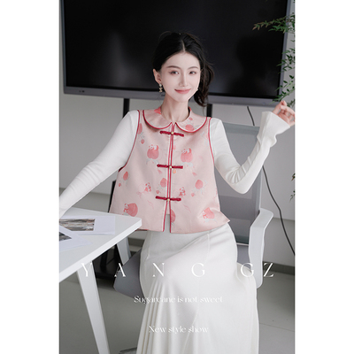 秋冬季高级感翻领马甲上衣外穿女