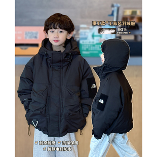 凯文家童装2025年货新款男童中大童冲锋衣羽绒服冬季保暖连帽外套