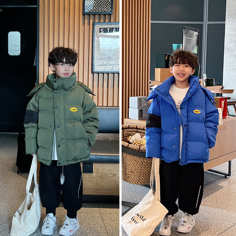 凯文家童装冬装新款男童中大童韩版拼色贴标连帽90白鸭羽绒服,童装/婴儿装/亲子装,羽绒服,淘宝优惠券,粉丝福利购,淘宝优惠卷