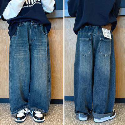 凯文家秋季男童水洗牛仔裤