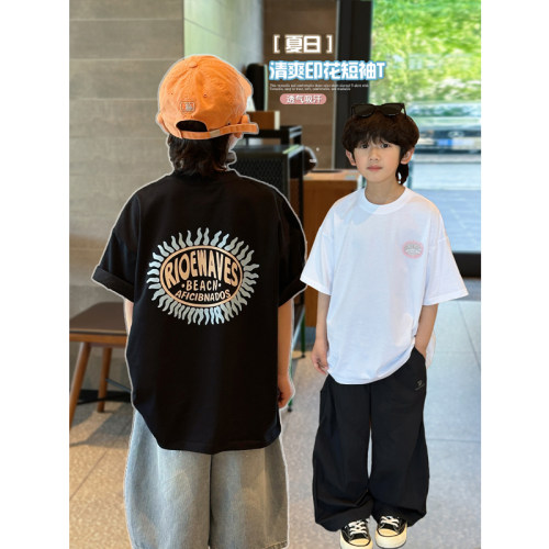 夏季男童韩版潮酷印花短袖T恤
