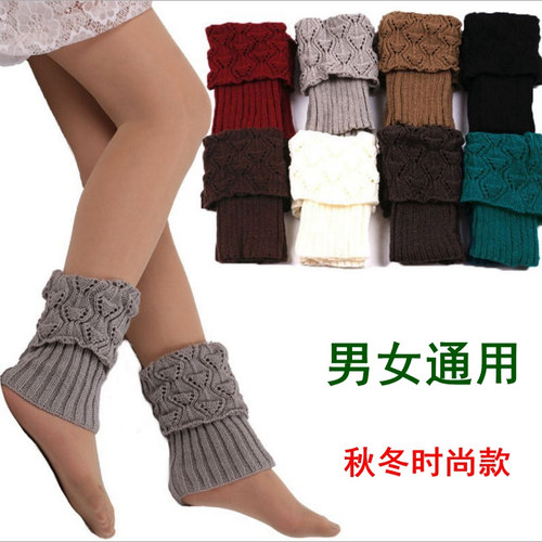 男女时尚靴套秋冬保暖花纹护踝骨