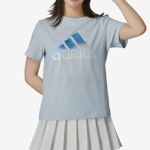 阿迪达斯女士经典透气运动短袖