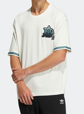 Adidas/阿迪达斯三叶草MC BADGE TEE 情侣运动休闲短袖T恤HS2016