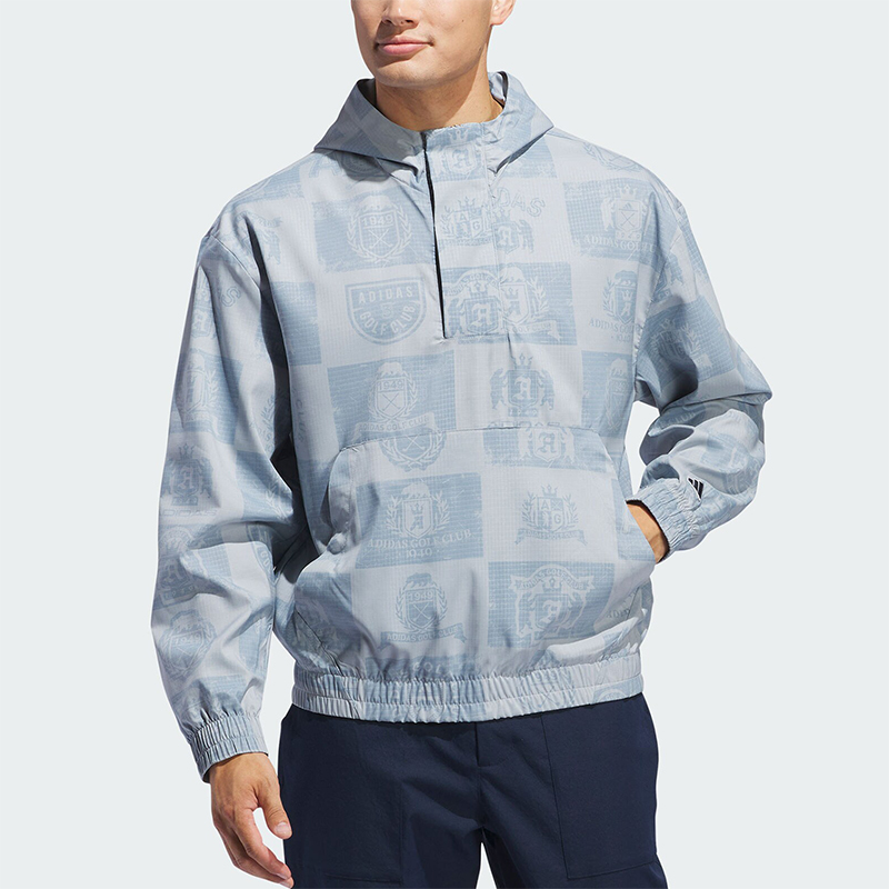 阿迪达斯男士半拉链套头衫