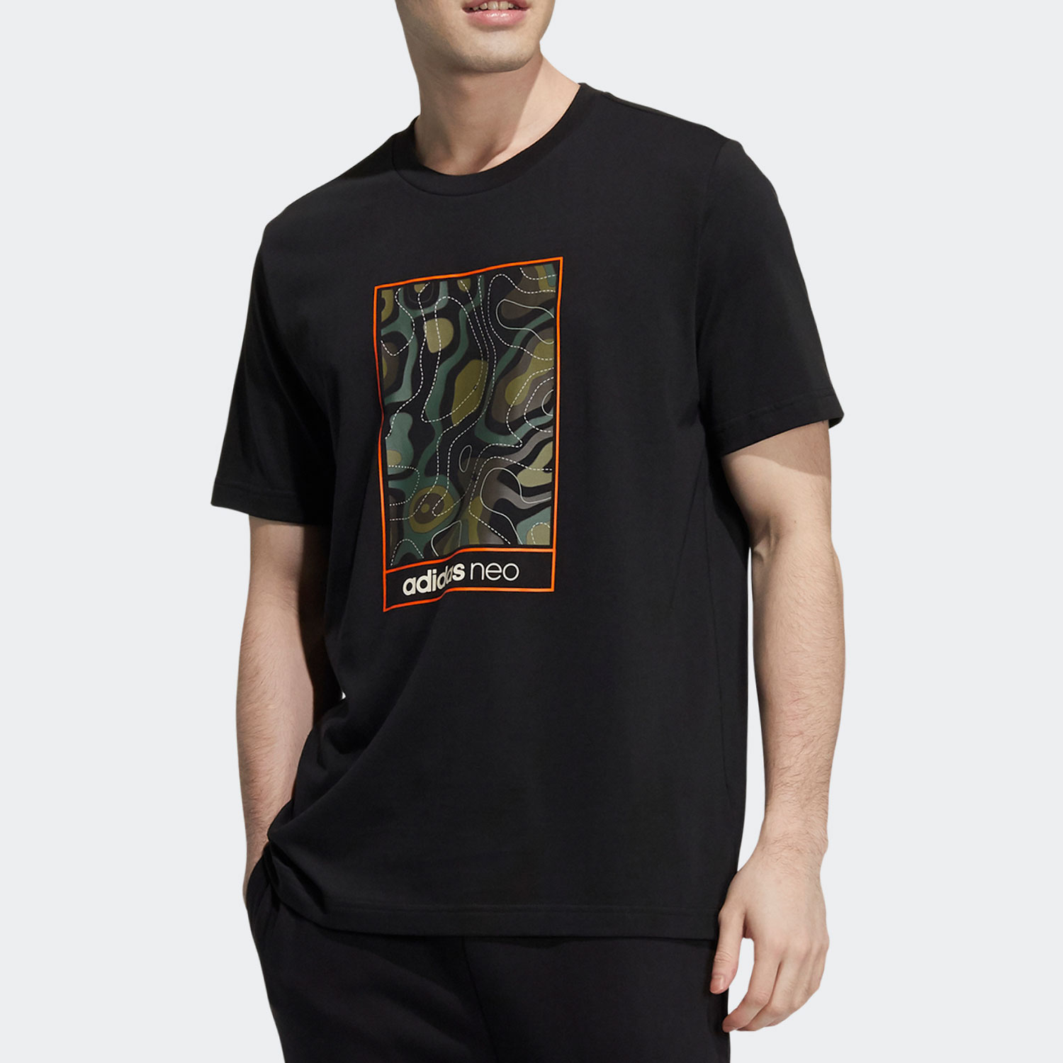 Adidas/阿迪达斯正品Neo  夏季新款男子运动圆领短袖T恤HE7946
