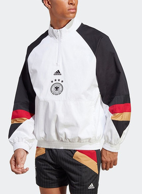 Adidas/阿迪达斯正品德国队复古足球男子运动休闲宽松夹克 HF4072