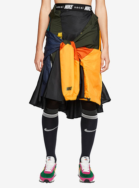 Nike/耐克正品 x Sacai skirt女子拼接运动短裙裤CD6299-010