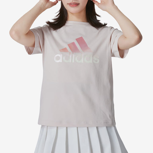 阿迪达斯女士印花时尚短袖T恤