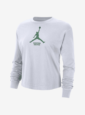 Nike/耐克正品JORDAN女士针织宽松休闲圆领长袖T恤FN1555-100