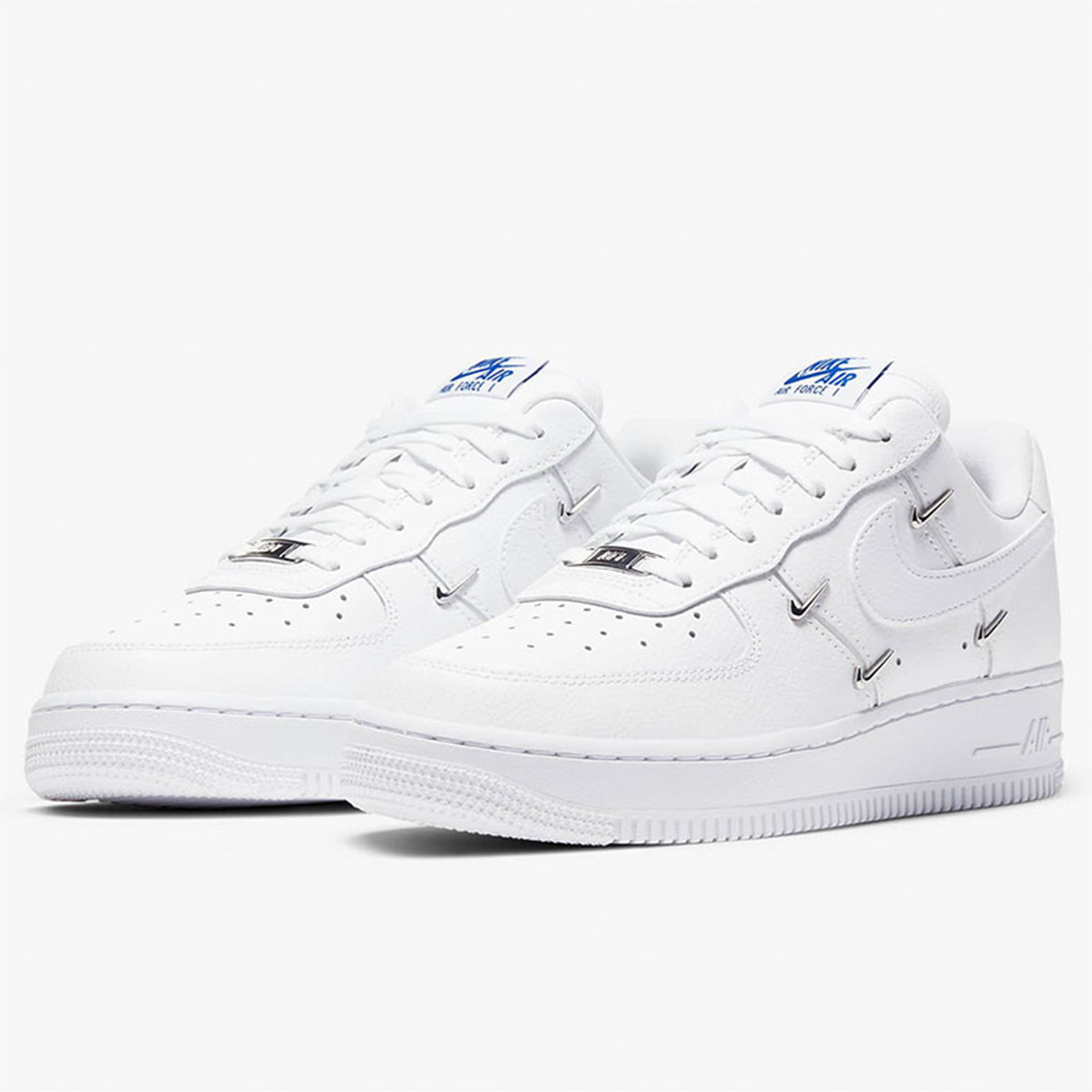 Nike/耐克正品 Nike Air Force1 AF1四钩纯白 白黑空军板鞋CT1990
