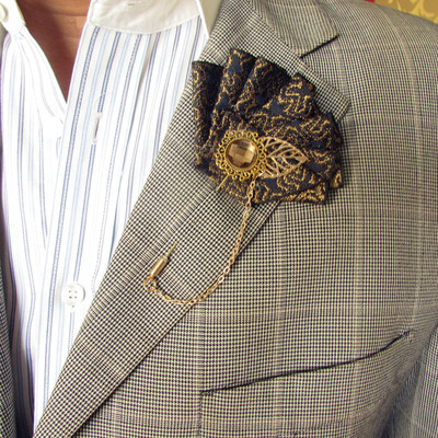胸针男高档扣针时尚碎花西装两用
