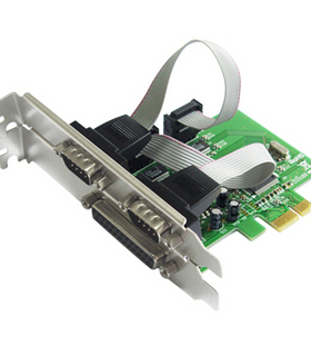 PCI-E并口卡LPT 串口卡COM 转接卡PCIE扩展卡1并2串WCH382L WIN10