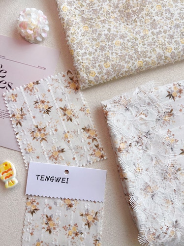 TENGWEI原创设计布料小清新花朵肌理感连衣裙衬衫裙子睡衣面料