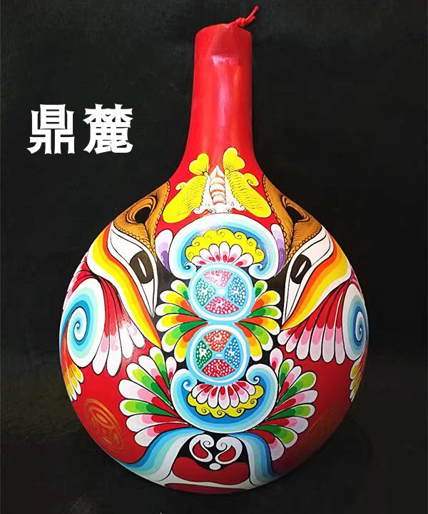 鼎麓 陕西特色 宝鸡民间工艺品 彩绘马勺脸谱 42*30 招财家居挂件