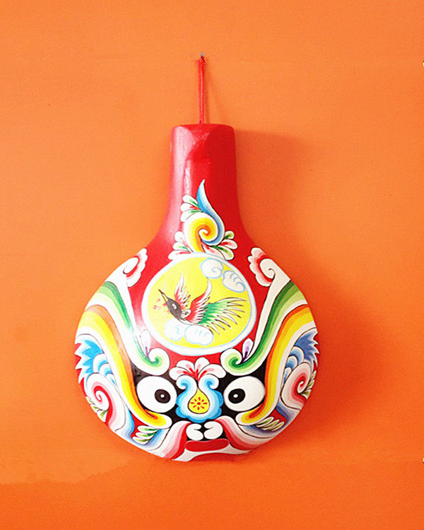 鼎麓 陕西特色礼品 民间彩绘手工艺 招财马勺脸谱  22*32装饰挂件