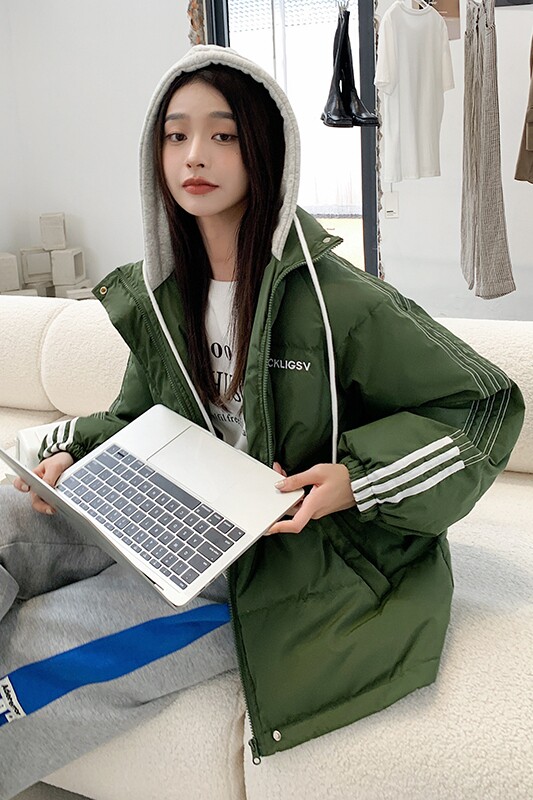 【现货】卫衣帽运动短款白鸭绒羽绒服面包服288A-993-P185控288,女装羽绒服,浙宝095(原288A)