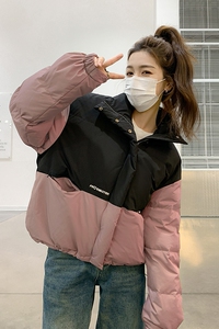 【档口现货】短款绣花拼接撞色90白鸭绒羽绒服288A-920-P275-K398图片