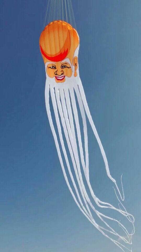 天际漫步者寿星老人大型风筝易飞潍坊风筝老店祝寿广告包邮