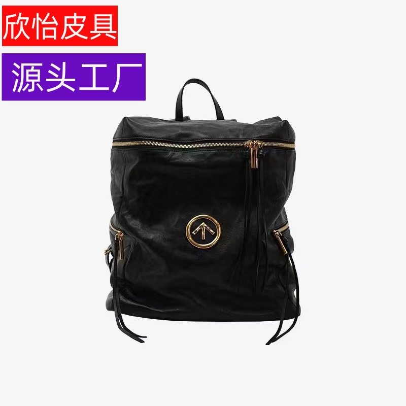 GROTTO个乐黑石双肩包大号褶皱绵羊皮软皮电脑包通勤旅行包,箱包皮具/热销女包/男包,双肩背包,淘宝优惠券,粉丝福利购,淘宝优惠卷