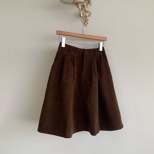 强烈推荐 灯芯绒简约百搭A字伞裙 高级感气质半身裙女秋冬新款