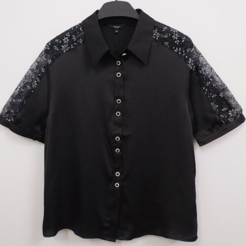 IDOLE奕多 高级感缎面拼接蕾丝时尚气质衬衫 垂坠感好 S/M/L/XL码