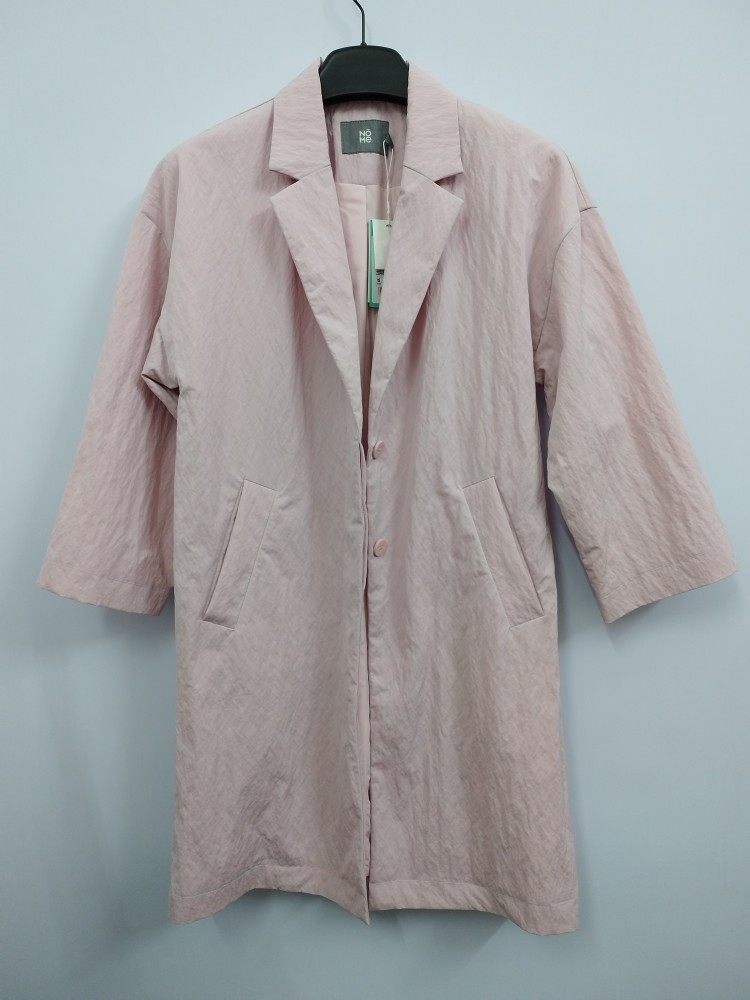 nome诺米 纯色西装领 直筒型肌理感春秋装中长款外套女