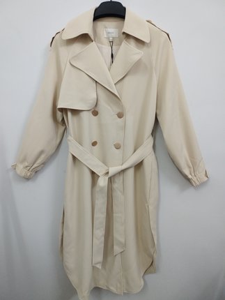 IDOLE奕多 高级感英伦风百搭双排扣休闲宽松中长款风衣外套 L码