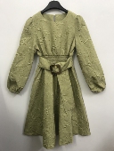 高级感法式 气质提花灯笼袖 收腰显瘦连衣裙 VELWIN蔚雯 S码