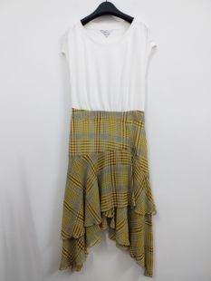 微瑕疵 7.Modifier T恤拼接高级感不规则雪纺女装连衣裙 M/L码