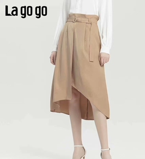 时尚 L码 百搭闪金不规则半身裙 女裙有口袋 大码