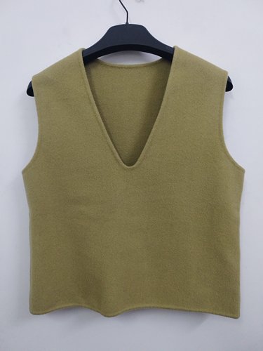 IDOLE奕多 绵羊毛 百搭松弛感叠穿显瘦双面毛呢背心马甲 L码